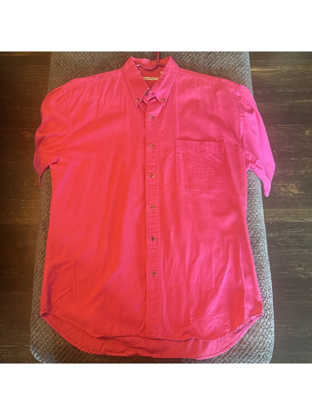 Vtg 90s Bugle Boy Co. Pink Button-Down Short Sleeve Shirt Men’s Large